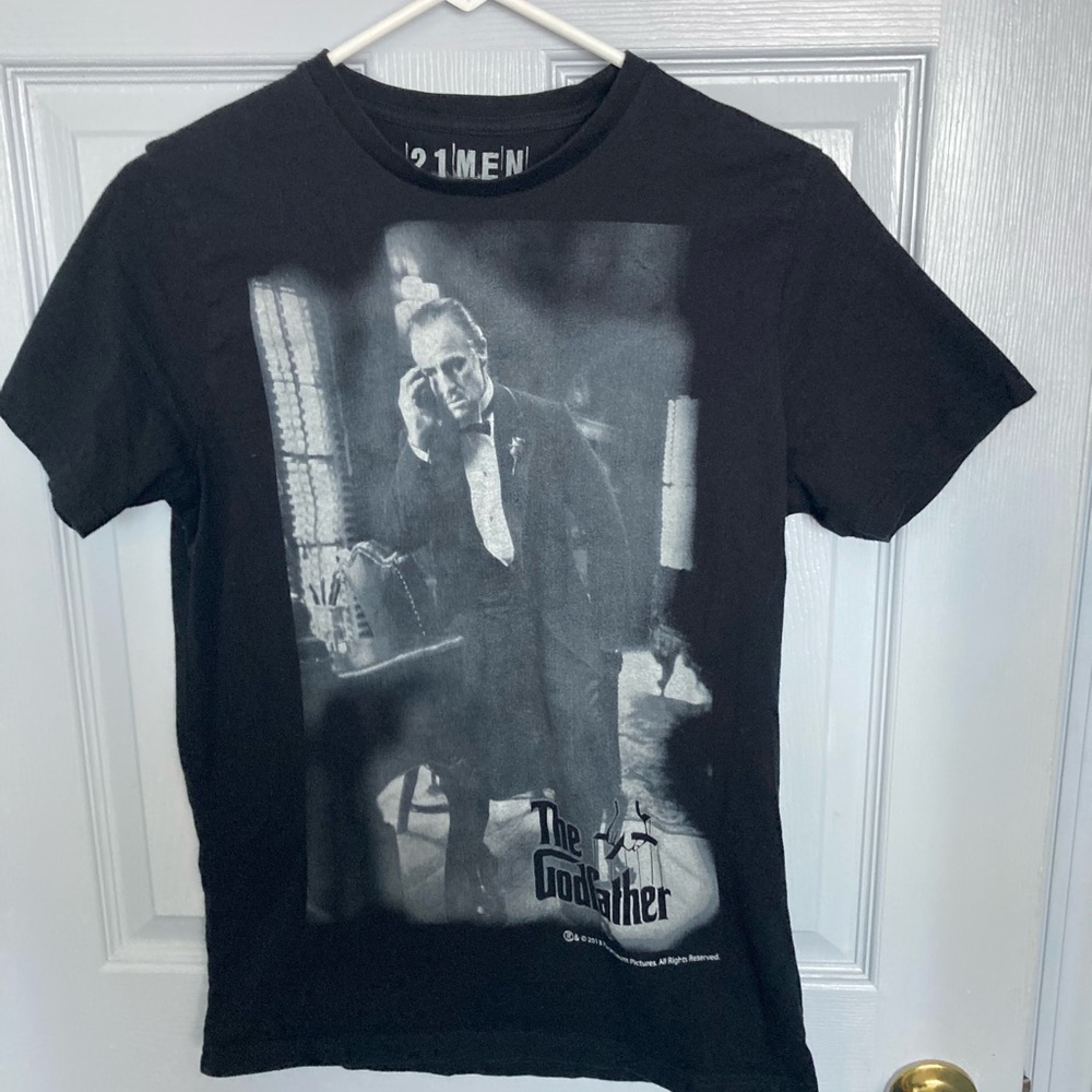 21 Men Black The Godfather Graphic Tee size small.